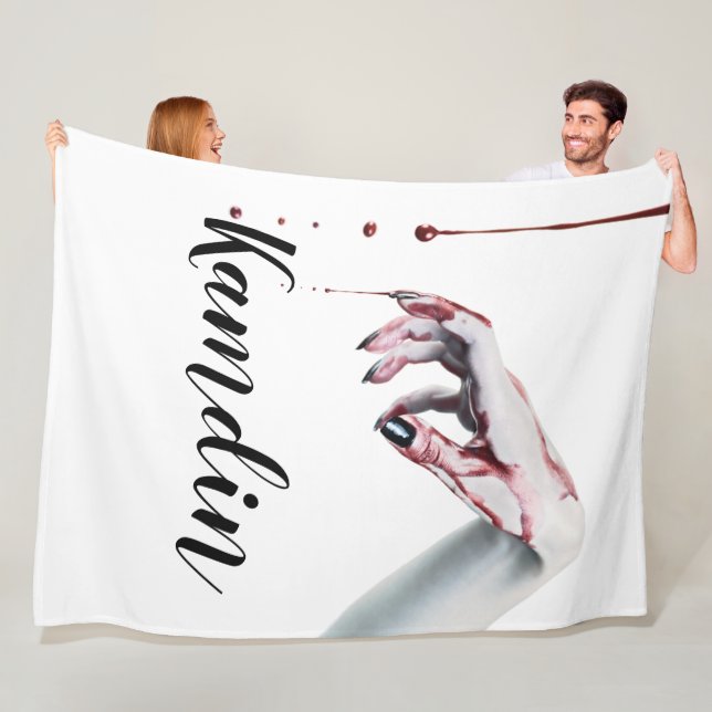 Personalized Fleece Throw zombie blood drip vampir (In Situ)