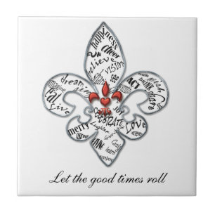 Personalized Fleur de Lis Heartfelt Expressions Tile