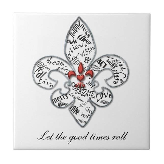 Personalized Fleur de Lis Heartfelt Expressions Tile (Front)