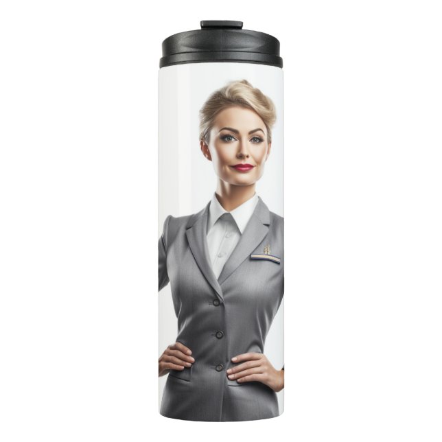 Personalized Flight Attendant Cabin Crew gift  Thermal Tumbler (Front)