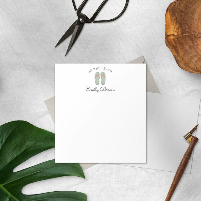 Personalized FLIP FLOP AT THE BEACH Notepads (Creator Uploaded)