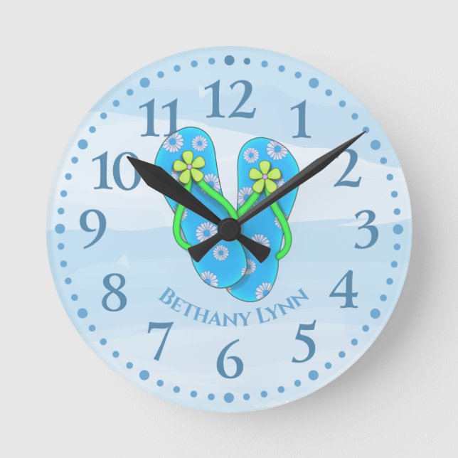 Personalized Flip flop Wall Clock (Front)
