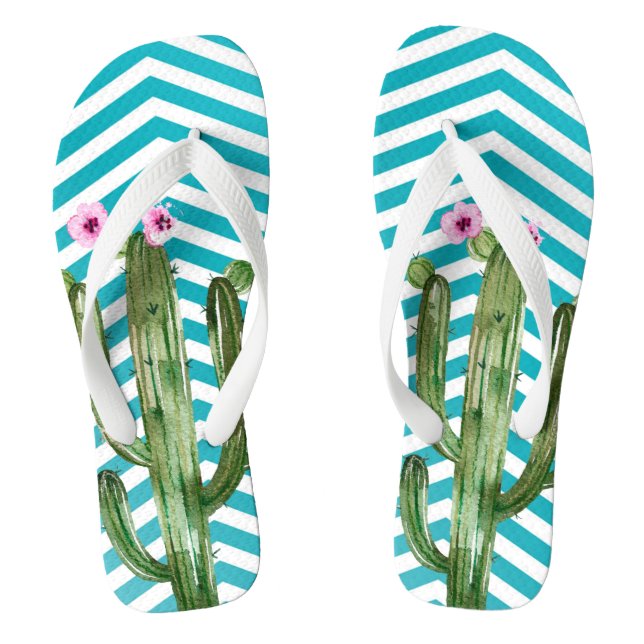 Personalized Flipflop Sandals Boho Cacti Cactus S (Footbed)