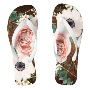 Personalized Flipflop Sandals Geometric Rose Barn