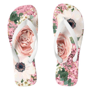 Personalized Flipflop Sandals Geometric Rose Gold