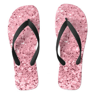 Personalized Flipflop Sandals Rose Gold Glitter