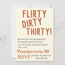 Personalized flirty dirty thirty funny birthday 30