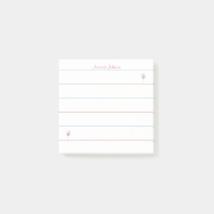 Personalized Floating Balloon Mice Lined    Post-it Notes