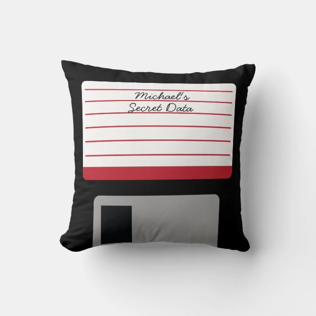 Personalized Floppy Disc Throw Pillow (Front)