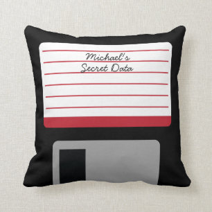 Personalized Floppy Disc Throw Pillow