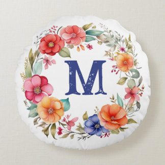 Personalized Floral Accent Pillow