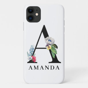 Personalized Floral Alphabet A Monogram iPhone 11 Case