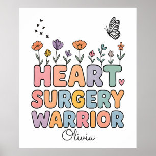 Personalized Floral Anatomical Heart Surgery Gift Poster