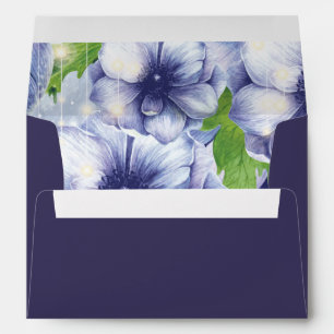 Personalized Floral Anemone Purple Wedding Envelope