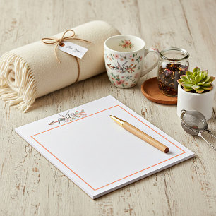 Personalized floral arrow  notepad