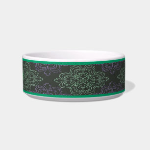 Personalized Floral Art Pet Bowl