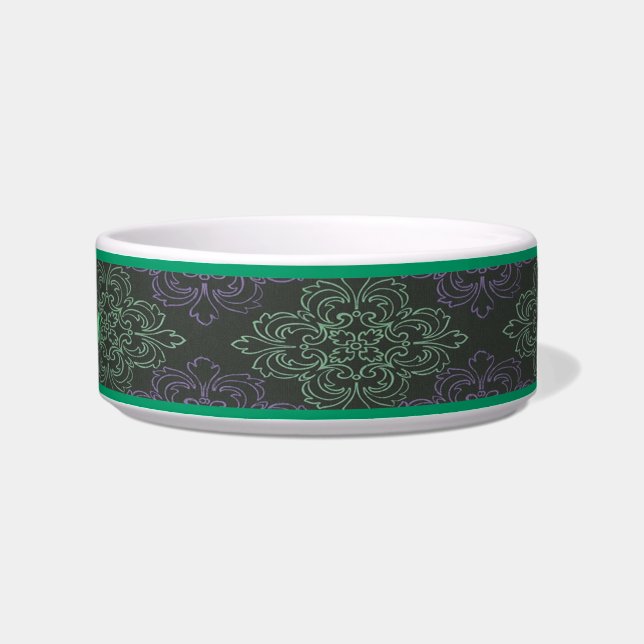 Personalized Floral Art Pet Bowl (Right)