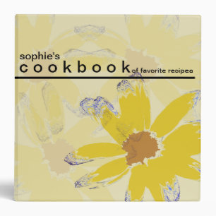 Personalized Floral Art Recipe Cookbook Binder