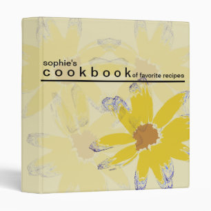 Personalized Floral Art Recipe Cookbook Binder