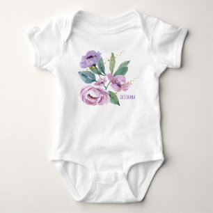 Personalized Floral Baby Bodysuit