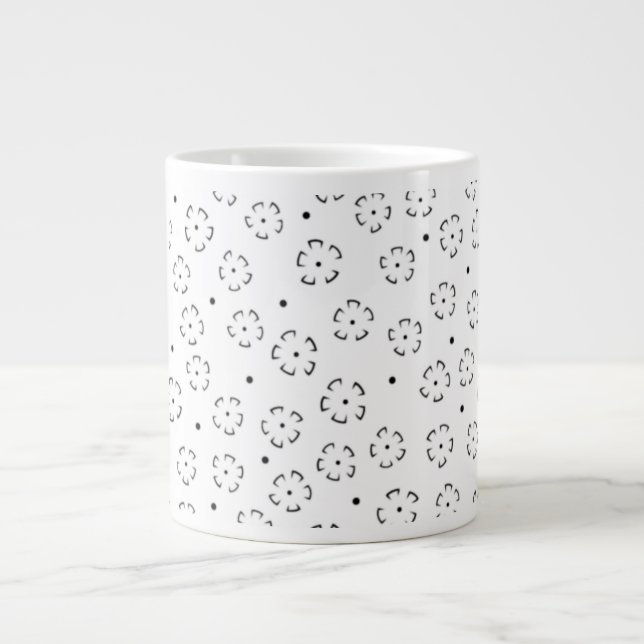 Personalized Floral Birthday Gift Folder Large Coffee Mug (Front)