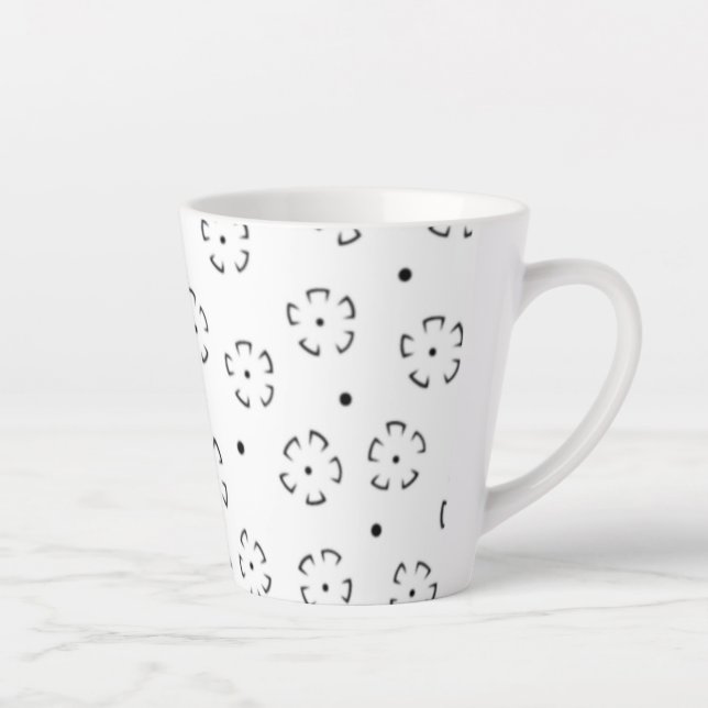 Personalized Floral Birthday Gift Folder Latte Mug (Right)