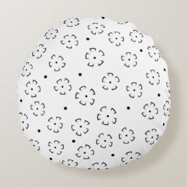 Personalized Floral Birthday Gift Folder Round Pillow (Front)