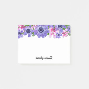 Personalized Floral Bloom Post-it Notes