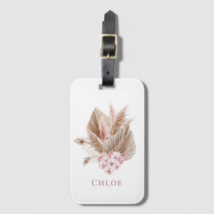 Personalized Floral Boho Wildflower Luggage Tag
