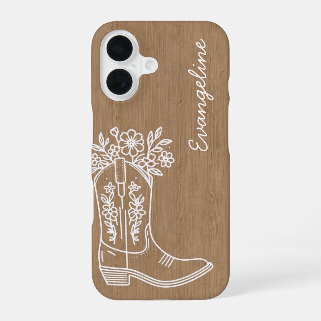 Personalized Floral Boot Phone Case (Back)