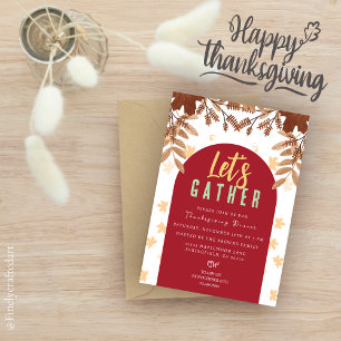 Personalized Floral Botanical Nature Thanksgiving Invitation