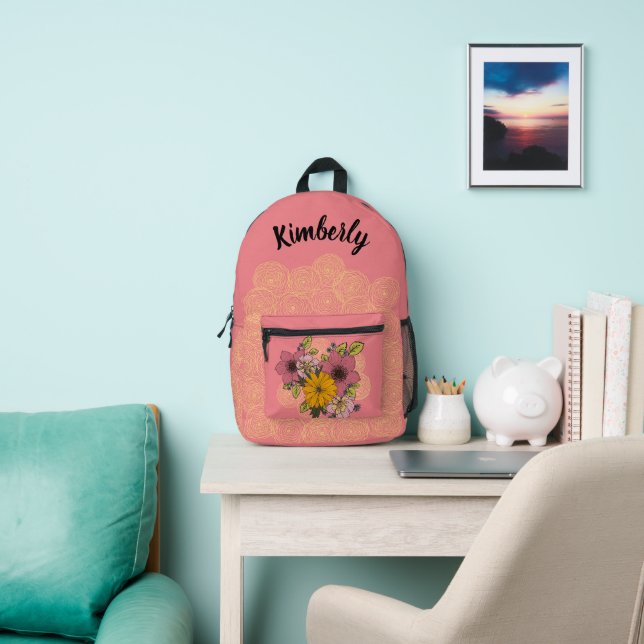 Personalized Floral Bouquet Backpack (Insitu)