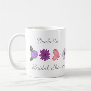 Personalized Floral Bridal Shower Gift, Wedding Coffee Mug