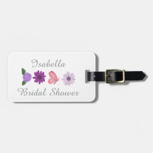 Personalized Floral Bridal Shower Gift, Wedding Luggage Tag