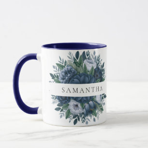 Personalized floral bridesmaid gift   gift for her mug