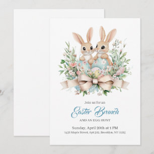 Personalized Floral Bunny Easter Brunch In Invitat Invitation