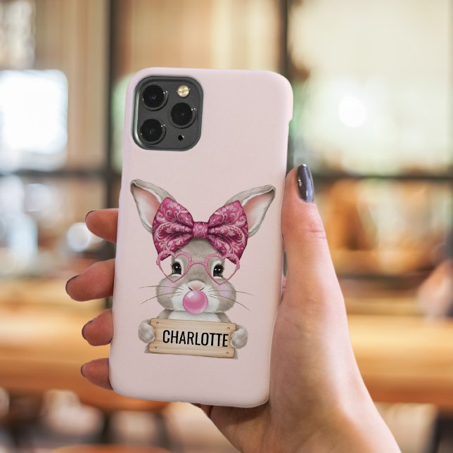 Personalized Floral Bunny iPhone Case (Personalized Floral Bunny iPhone Case)