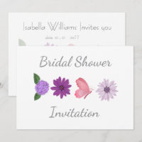 Personalized Floral Butterfly Bridal Shower Pastel