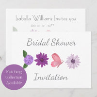 Personalized Floral Butterfly Bridal Shower Pastel