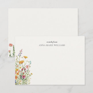 Personalized Floral Chic Elegant Note Card