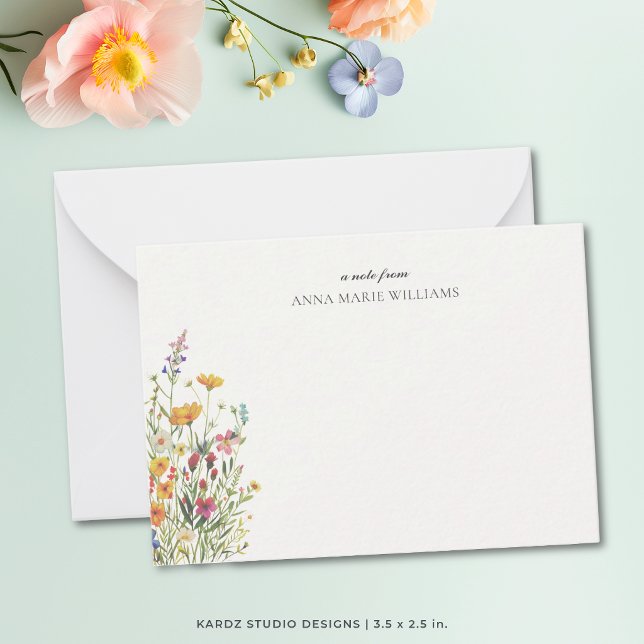Personalized Floral Chic Elegant Note Card (Personalized stationery, floral notecards. Please note that cropping may result in some sizes.)