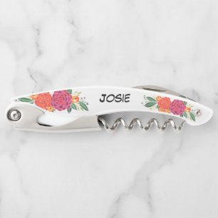 Personalized Floral Corkscrew