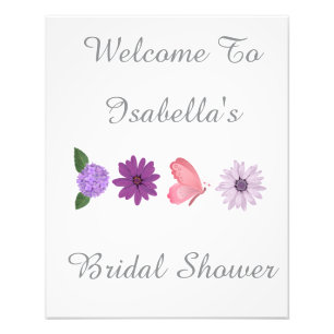 Personalized Floral Cosmos Bridal Shower Wedding Photo Print