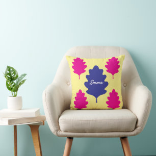 Personalized Floral Custom Name Couple Best Friend Throw Pillow