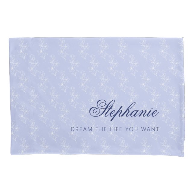 Personalized  Floral Custom Name Pillowcase (Front)