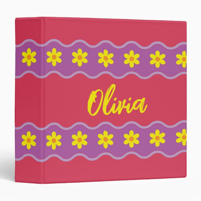 Personalized Floral Daisies  Binder (Front/Spine)
