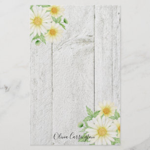 Personalized Floral Daisies Stationery