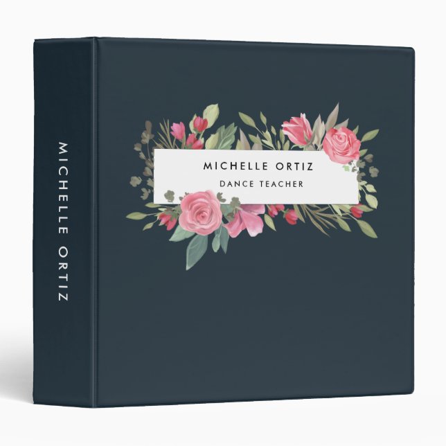 Personalized Floral Dance Teacher Binder (Front/Spine)
