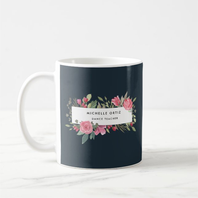 Personalized Floral Dance Teacher Coffee Mug (Left)