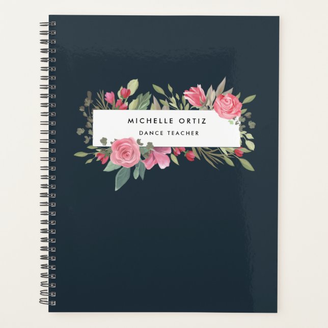 Personalized Floral Dance Teacher Planner (Front)